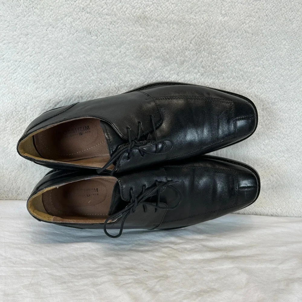 Florsheim Flor 3 Eye Blu‎ Mens Black Leather Square Toe Dress Shoes 11 D 4161-06